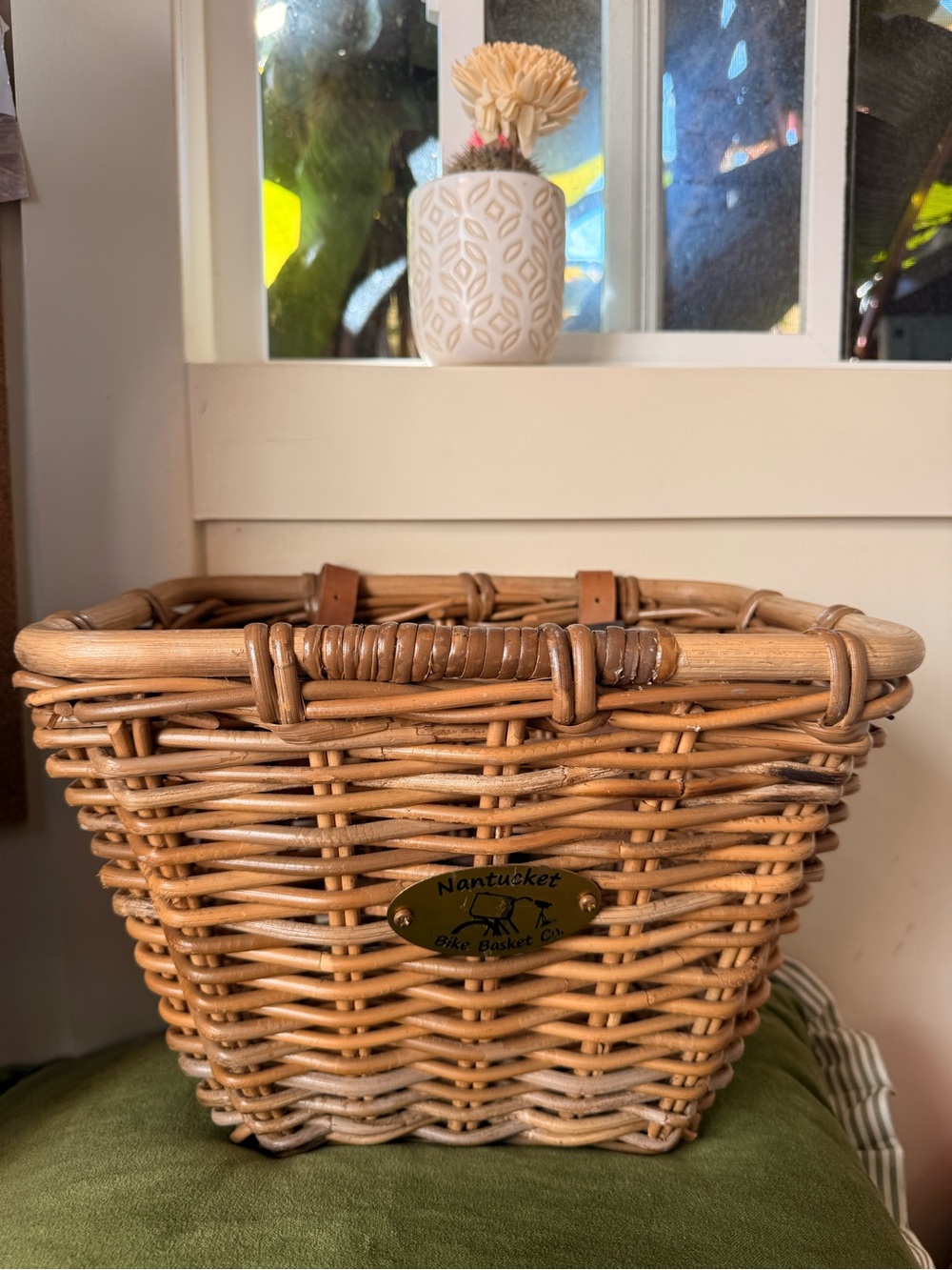 Vintage Natural Wicker Basket/Bike Basket